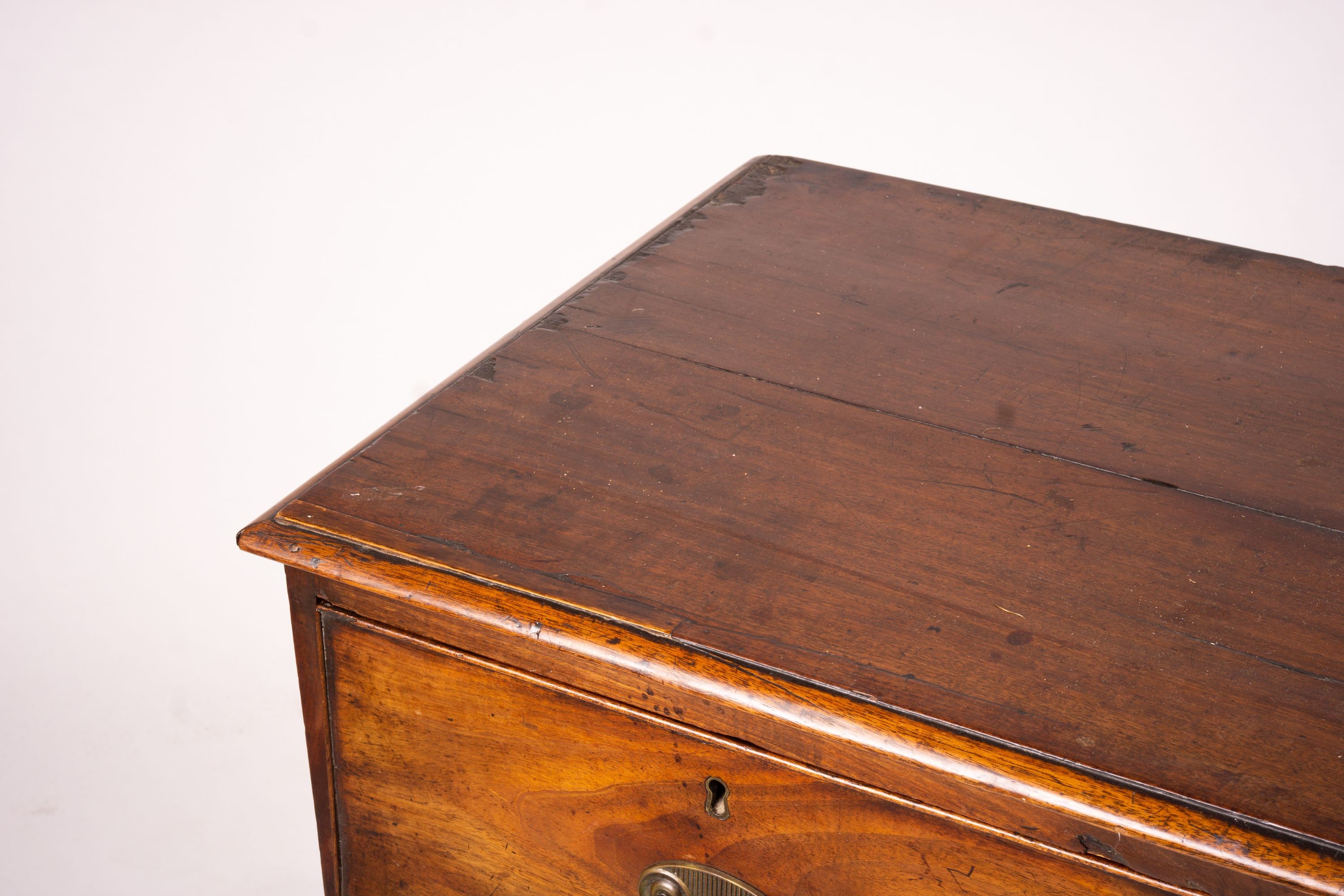 A small George III mahogany chest, width 94cm, depth 48cm, height 89cm